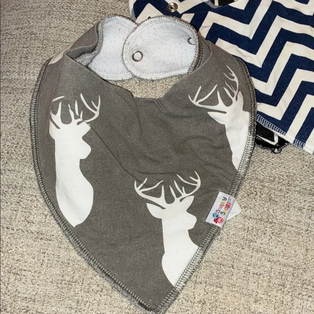 Stylish Kids Bandana Bib 6pc Set - Gray, Yellow, Black, Blue